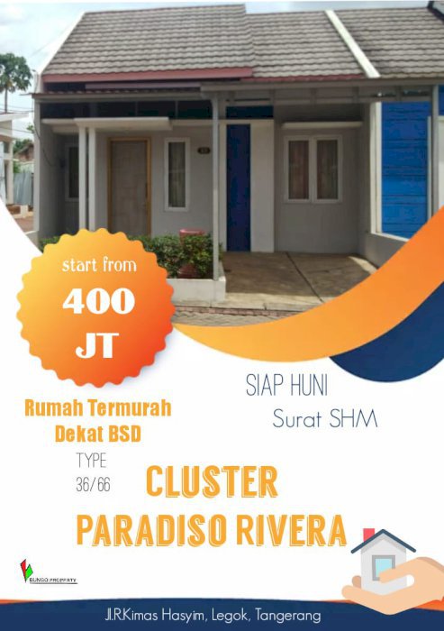 Paradiso rivera siap huni rumah dekat bsd