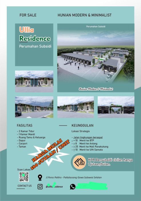 Dijual rumah subsidi murah Makassar