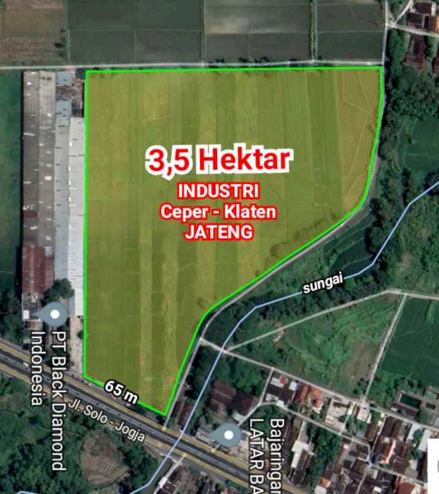 Tanah Zona Industri Strategis dekat Exit Tol  Ceper Klaten
