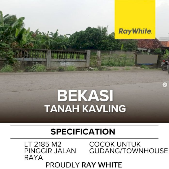 Dijual Tanah 2185 mtr di Kebalen Bekasi SHM