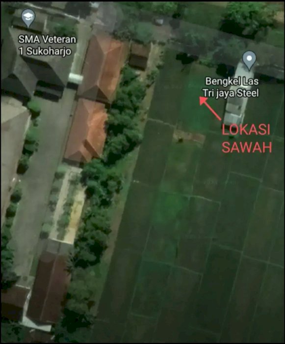 Dijual Sawah Zona Kuning Kota Sukoharjo (500 m timur RSUD Sukoharjo)