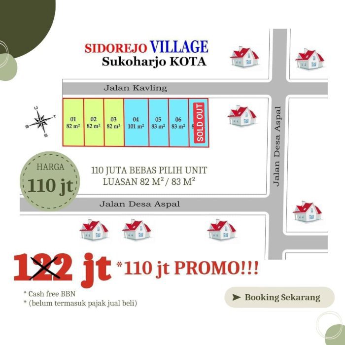 DiJual Tanah Kavling Siap Bangun Sidorejo Sukoharjo