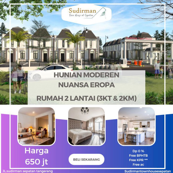 Sudirman townhouse sepatan rumah 2 lantai free surat surat