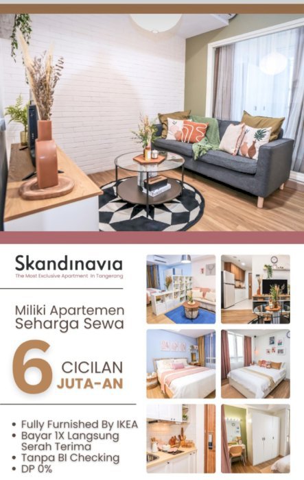 Beli apartemen seharga sewa samping mall bayar 180 bulan