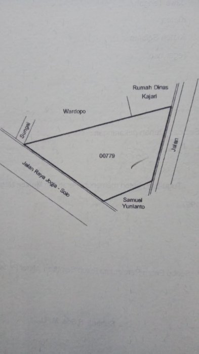 Tanah Strategis SHM tepi jalan negara Jogja Solo 1659m2