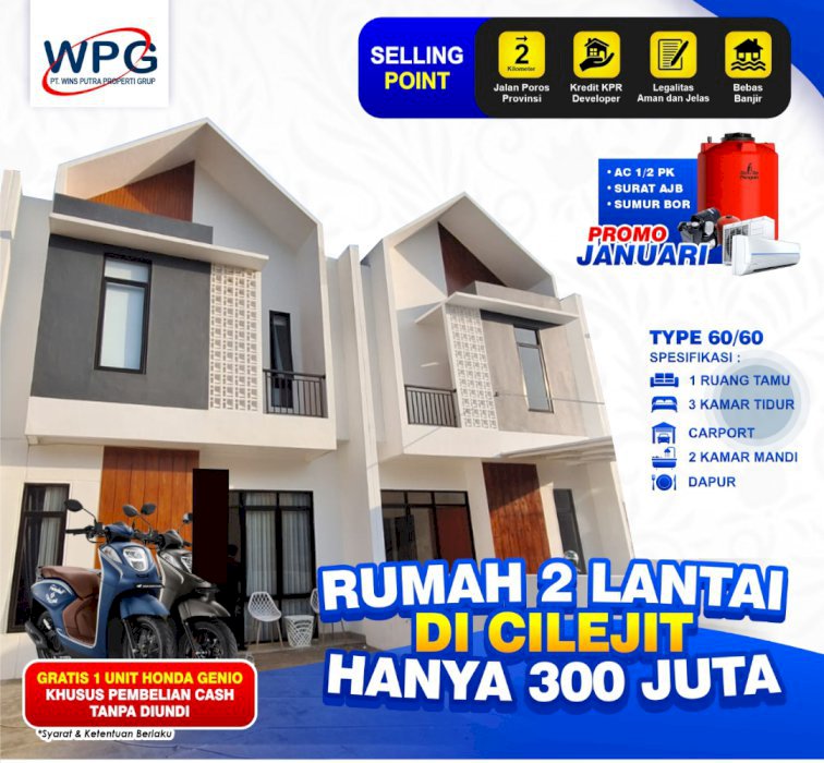 RUMAH 2 LANTAI SIAP HUNI PARUNG PANJANG BOGOR