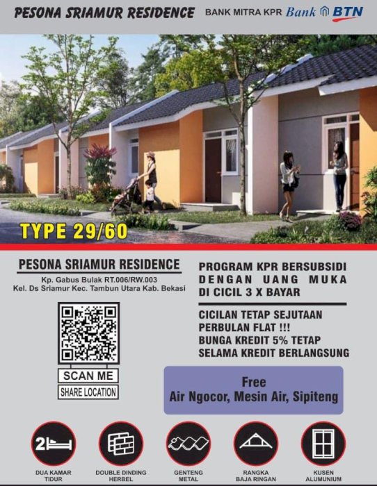 PERUMAHAN  SUBSIDI PESONA SRIAMUR TAMBUN UTARA