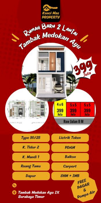 RUMAH MURAH DI SURABAYA DAERAH RUNGKUT MEDOKAN AYU SURAT SHM