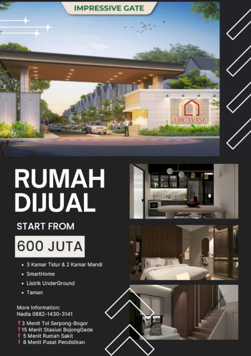RUMAH 2 LANTAI THE AYASE BOGOR