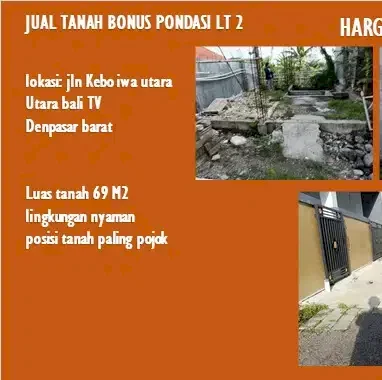 tanah 69 m2 di padang sambian, denpasar barat