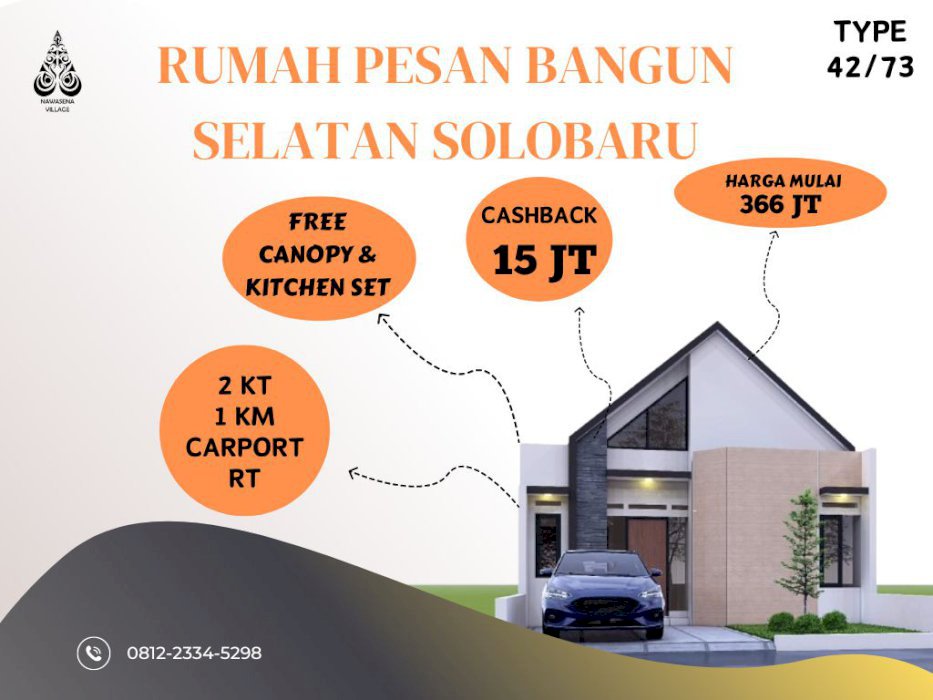 HUNIAN SOLORAYA DEKAT SOLOBARU RUMAH MURAH DI BAKI SUKOHARJO