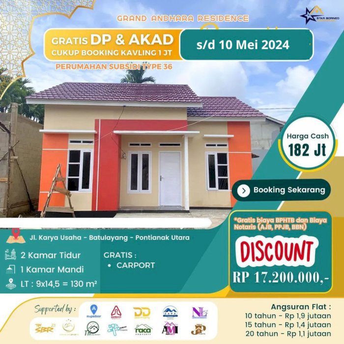 Rumah Subsidi kota Pontianak KALBAR