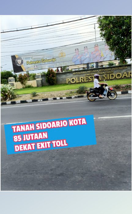 Tanah murah Sidoarjo kota 85 juta dekat exit toll