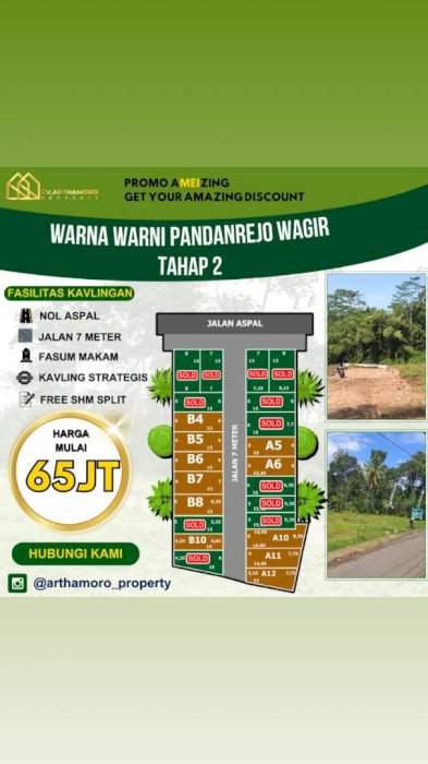 DIJUAL TANAH KAVLING LOKASI STRATEGIS DI PANDAN REJO