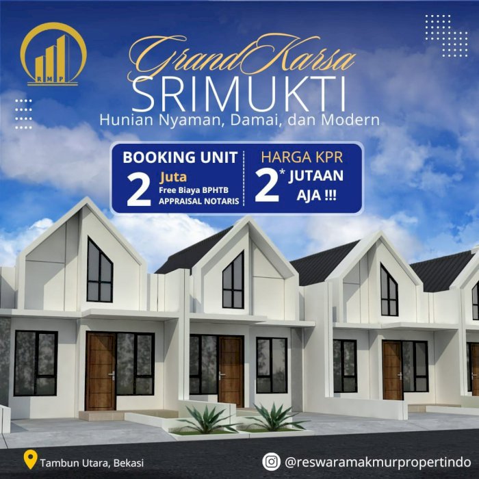 Rumah di bekasi yang sangat strategis 5 menit dari pintu tol