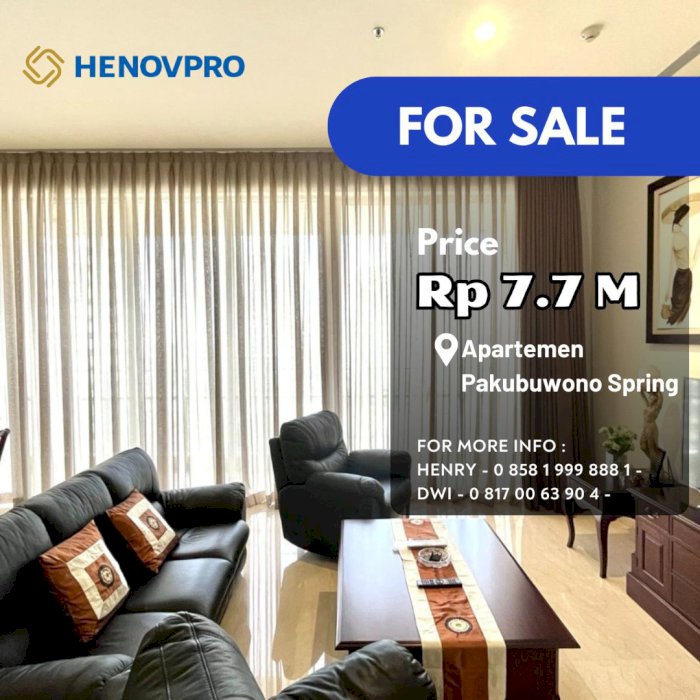 TURUN HARGA PAKUBUWONO SPRING 2+1BR Full Furnish BEST VIEW JARANG ADA