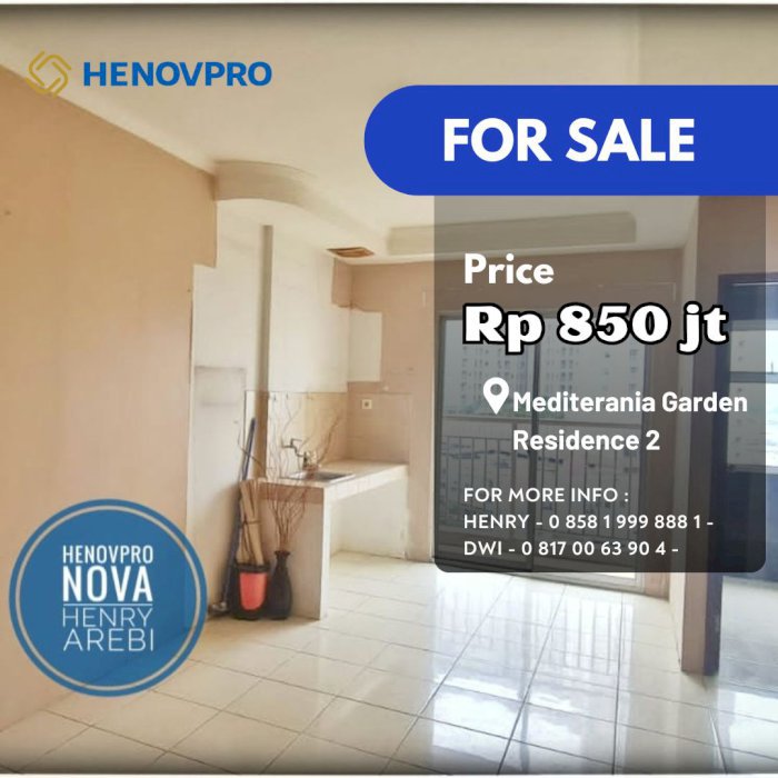 TURUN HARGA Mediterania 2 Unit 2 BR Semi Furnish