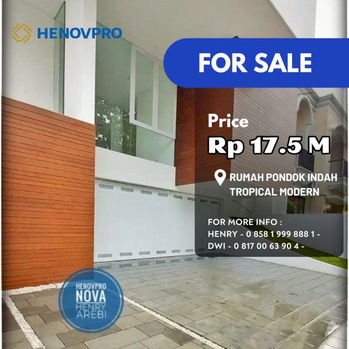 RUMAH PONDOK INDAH TROPICAL MODERN PRIVATE LIFT RUMAH TERBAIK