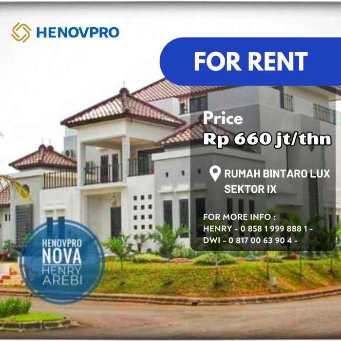 RUMAH SULTAN BINTARO LUX DAN CANTIK SEKTOR IX