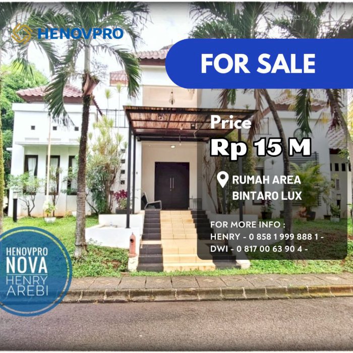 HARUS TERJUAL BULAN INI CASH BACK 5M RUMAH SULTAN BINTARO dr 20M