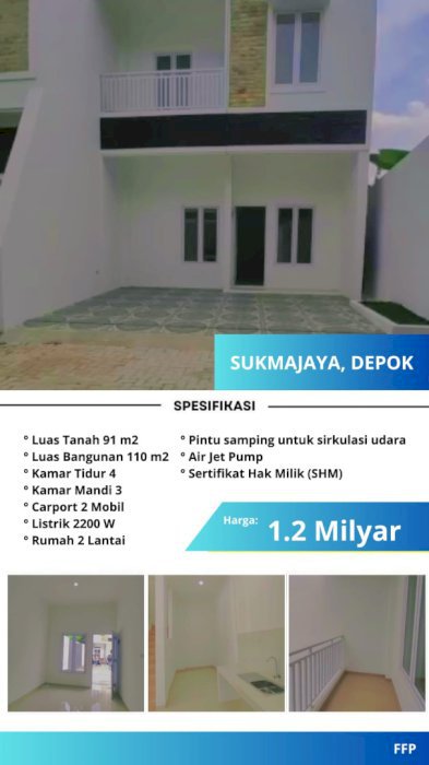 Rumah Baru di Grand Depok City Hanya Rp 1,2 Miliar! Siap Huni!