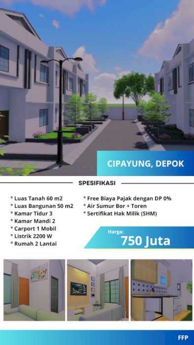 Hunian dengan Private Pool di Townhouse Baru daerah Cipayung, Depok