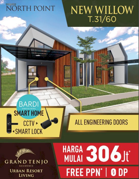 Rumah dalam Cluster 2 kamar tidur, 1kamar mandi