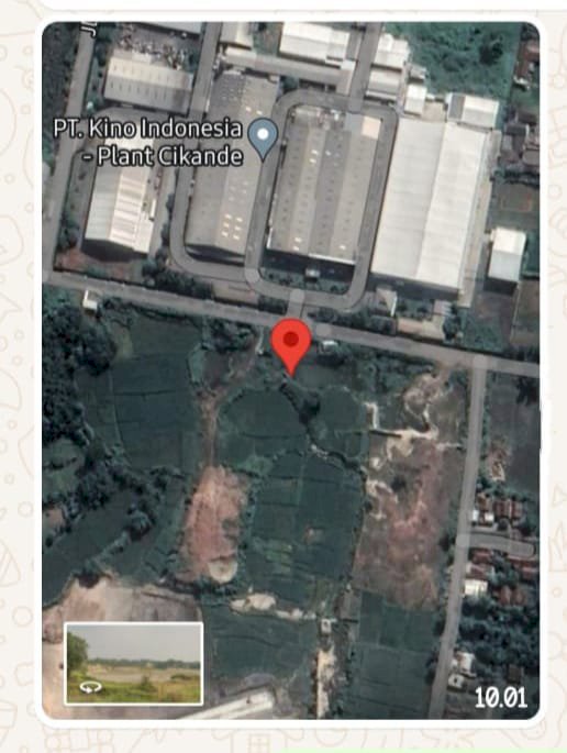 Dijual tanah zona industri