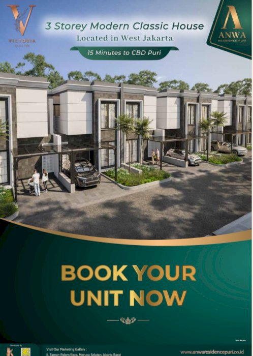 DIJUAL RUMAH MODERN CLASSIC 2 LANTAI DI JAKARTA BARAT