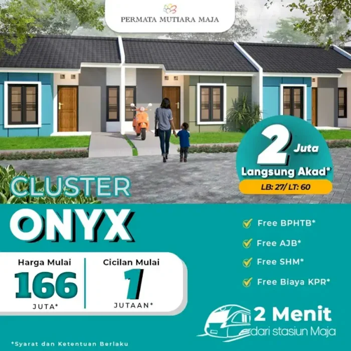 Hunian Terbaik Dekat Stasiun KRL Cluster Onyx Permata Mutiara Maja