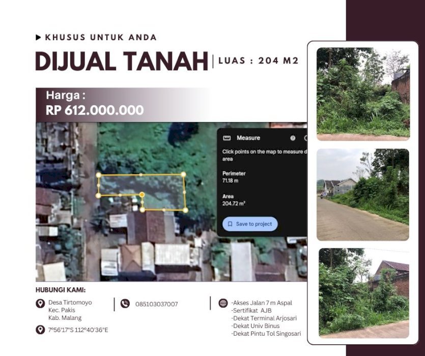 DI JUAL TANAH STRATEGIS DI PAKIS MALANG