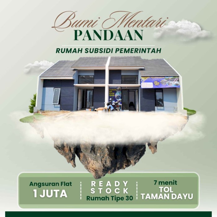 Rumah subsidi pemerintah di Pandaan Pasuruan Jawa Timur