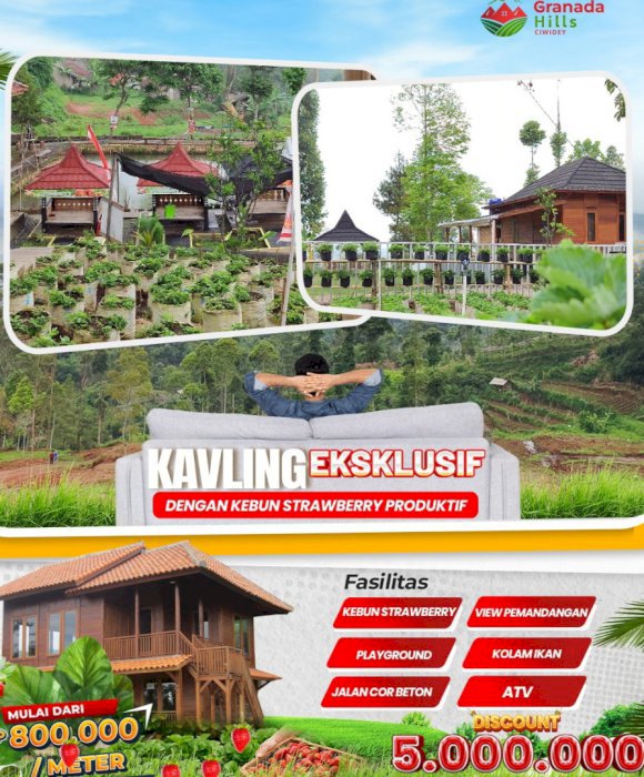 Kavling Vila dan Kebun Strawberry Granada Hills Ciwidey
