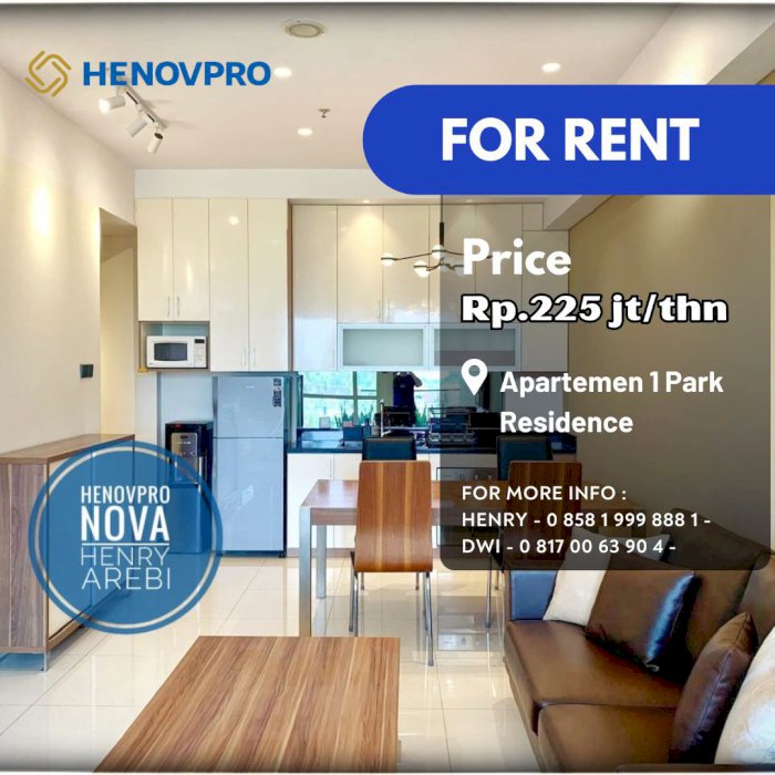 1 Park Residence Unit 2+1 BR Furnish SPECIAL PRICE Jarang Ada