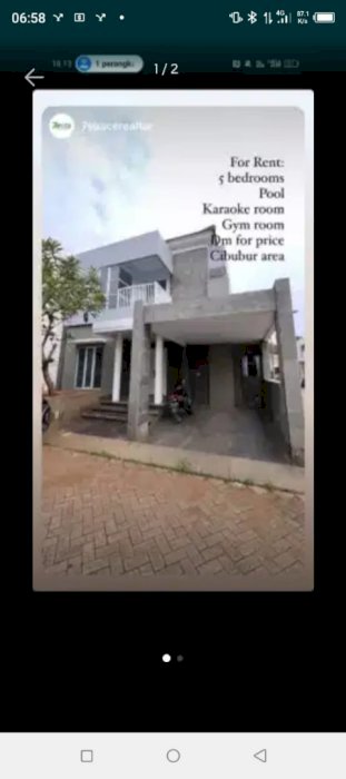 Disewakan tahunan rumah di Vila Mutiara Cibubur 2