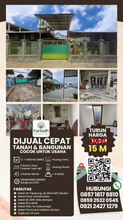 DIJUAL CEPAT RUMAH & TEMPAT USAHA SIAP HUNI STRATEGIS JAKARTA TIMUR