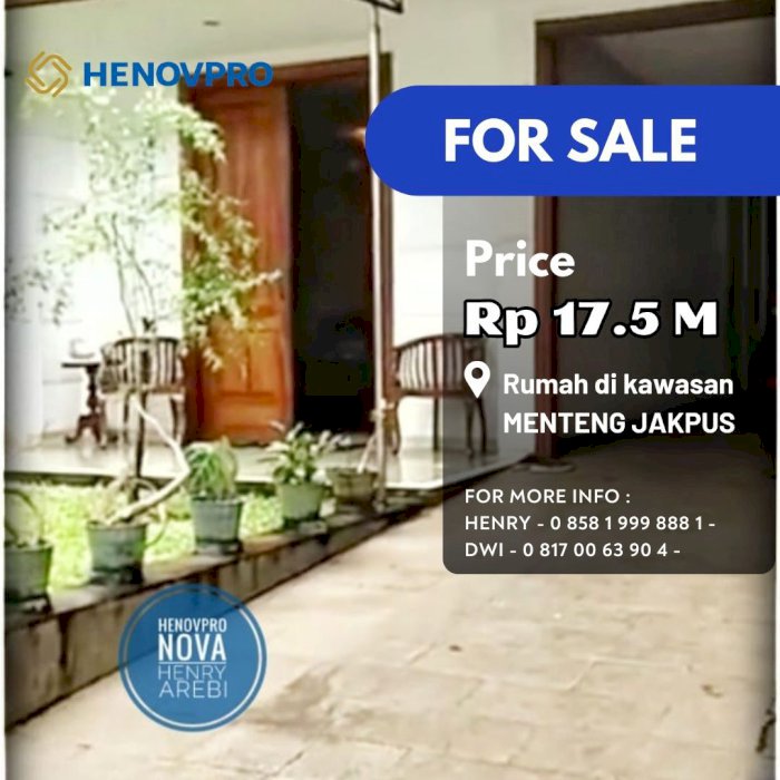 TURUN HARGA 17.5 M LOKASI ELIT DAN TENANG DI MENTENG JAKPUS