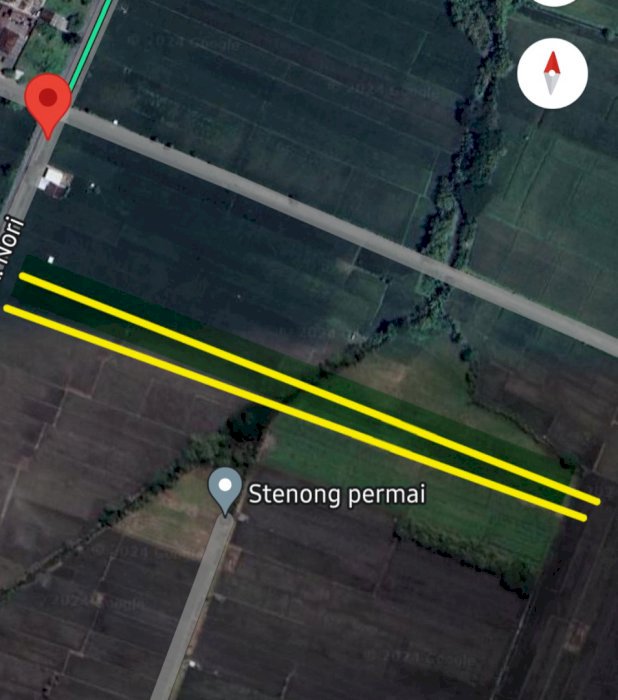 Di jual Tanah Sawah tepi jalan