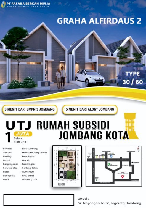 Rumah subsidi di Jombang kota