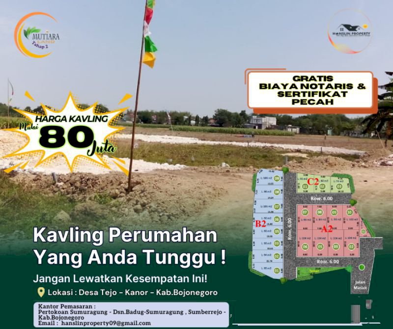 Di Jual Kavling Perumahan Lokasi Kanor Bojonegoro