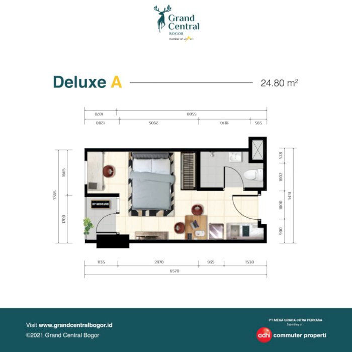 APARTEMEN TIPE DELUXE A SGA 24.80 m2 DI BOGOR
