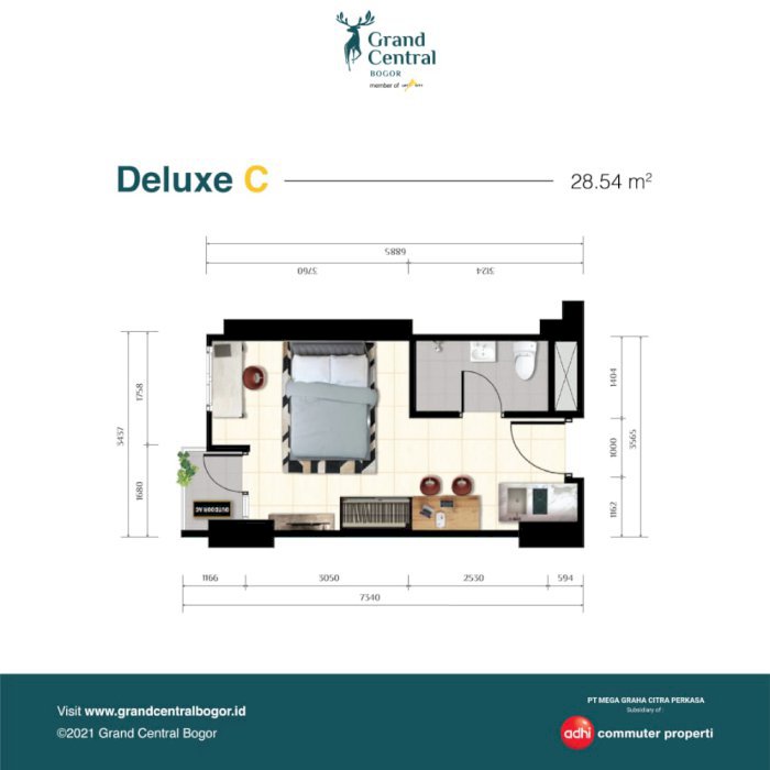 APARTEMEN TIPE DELUXE C SGA 28.54 m2 DI BOGOR