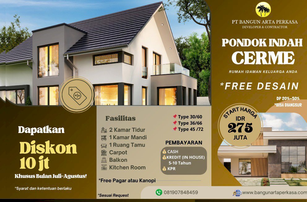 Jual Rumah Pondok indah cerme di kabupaten Malang