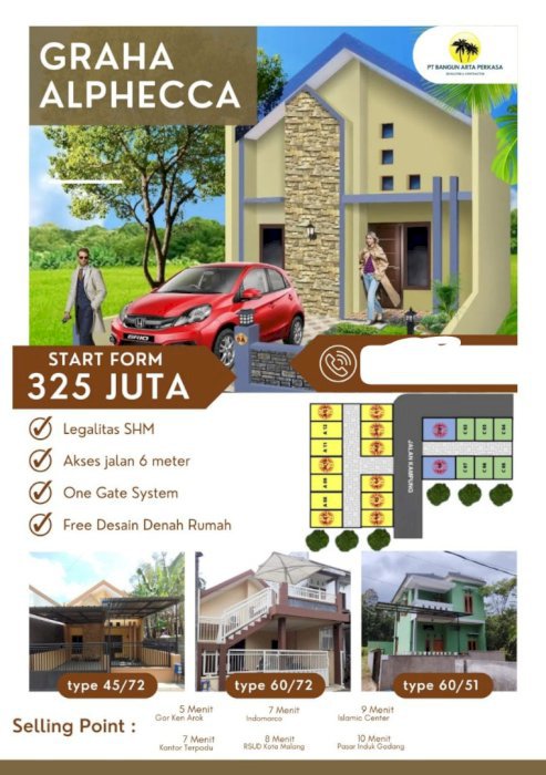 Dijual Rumah hunian nyaman Graha Alphecca di Kota Malang