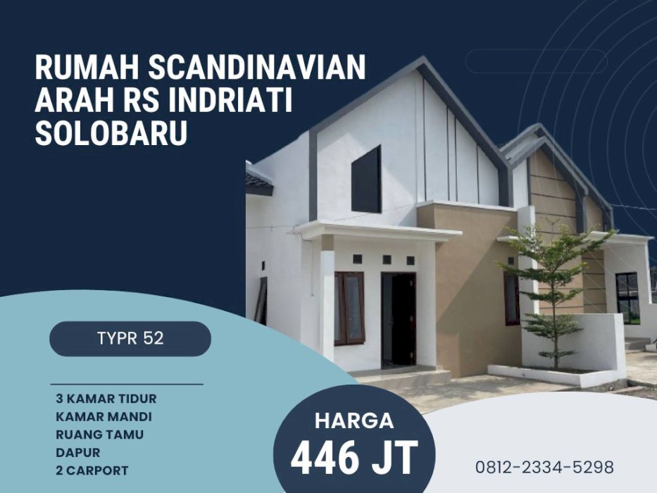 RUMAH 3KT MURAH ARAH GENTAN SOLO HUNIAN ASRI SOLOBARU SUKOHARJO