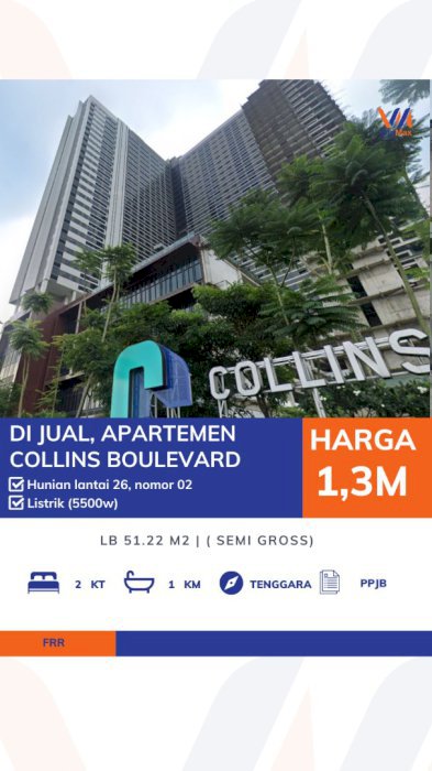 Di Jual Apartemen Full Furnished Collins Boulevard Tangerang Selatan