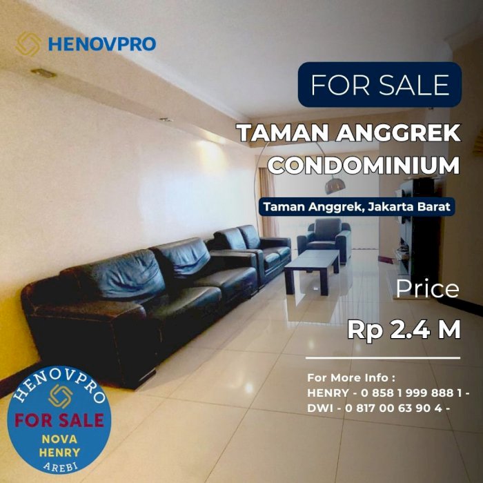 TURUN HARGA Taman Anggrek Condo Unit Sudut 3+1BR CITY View