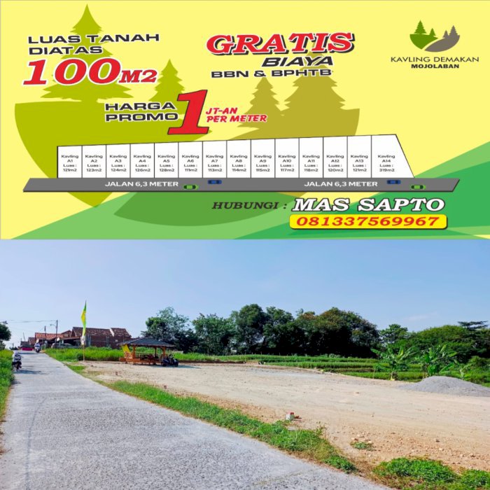 PROMO KEMERDEKAAN Kavling Tanah Siap Bangun Demakan