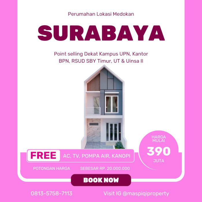 Rumah Model Scandinavia Lokasi Surabaya Bisa Cash dan KPR