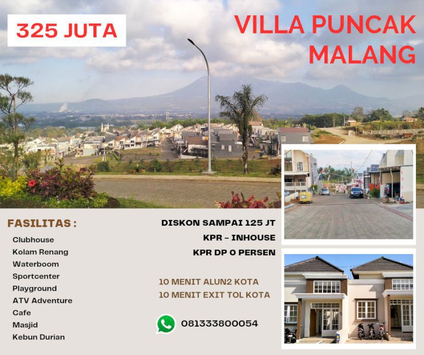 Villa Puncak Kota Malang 325 jt KPR DP 0 persen